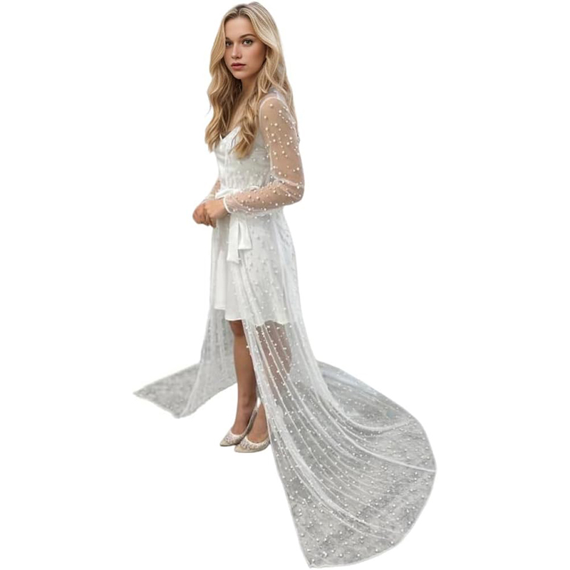 Baby Gown Nightwear - روب حمل طويل من التول الشفاف