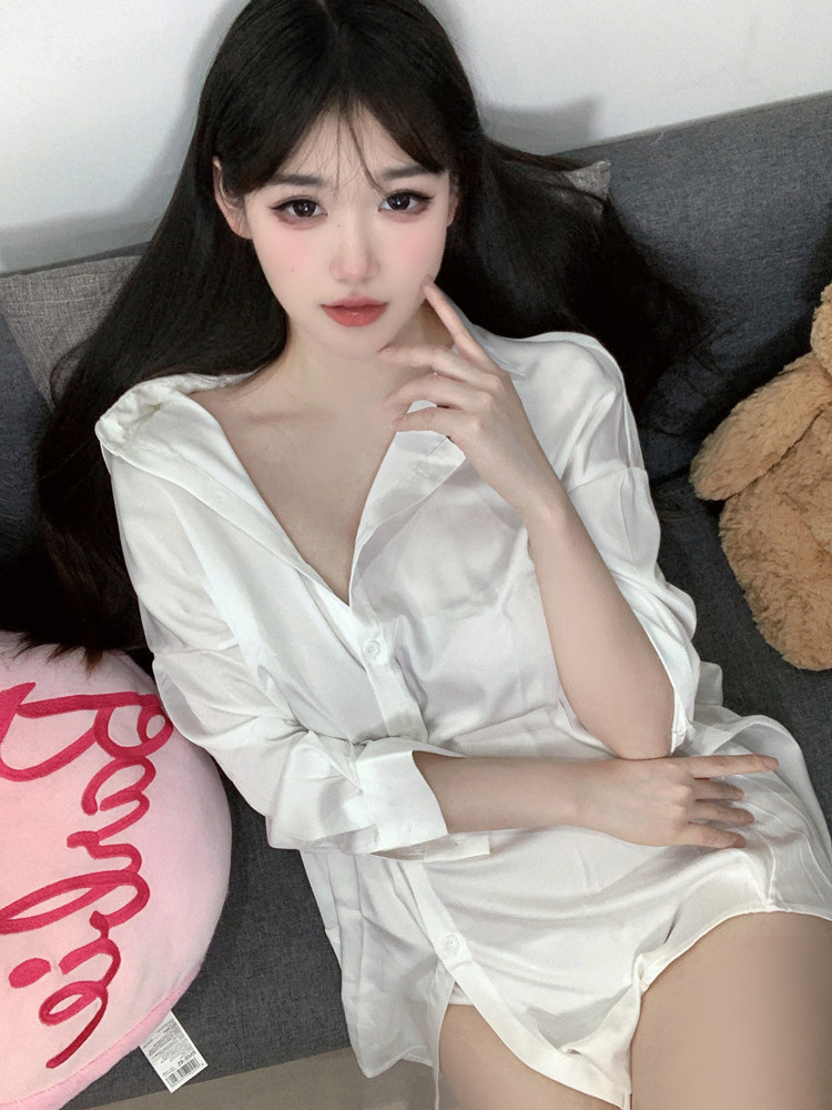 موضة قميص أبيض اللون منظور أنث - مراجعة Baby Gown Nightwear وسعره