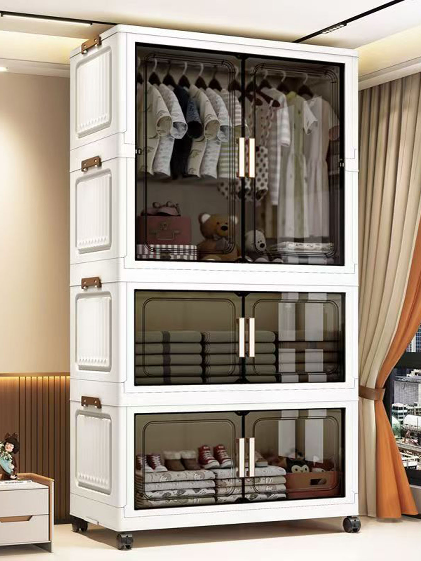 خزانة تخزين قابلة للطي سميكة،  - مراجعة Baby Clothing Cupboard وسعره